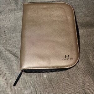 H HALSTON Heritage Jewelry Case, Gold Crossgrain